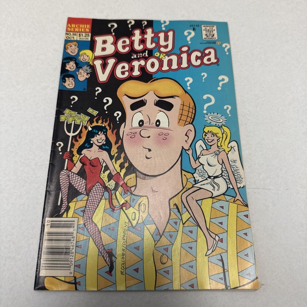 1992 Archie - Betty & Veronica #56 Newsstand Angel Devil Cover Lisa Frank Ad+